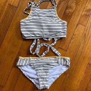 Two pieces striped swimsuit